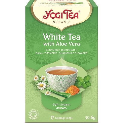 თეთრი ჩაი ალოე ვერა ორგანული (17X1,8გ) White Tea With Aloe Vera Organic (17X1,8g) 30,6g Yogi Tea