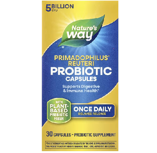 Nature's Way, Primadophilus® Reuteri Probiotic, 5 Billion CFU, 30 Capsules