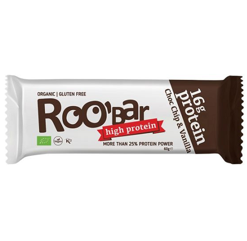 პროტეინის ბატონი შოკოლადი და ვანილი 60გ Choc Chip & Vanilla Protein Bar, 60g Roobar