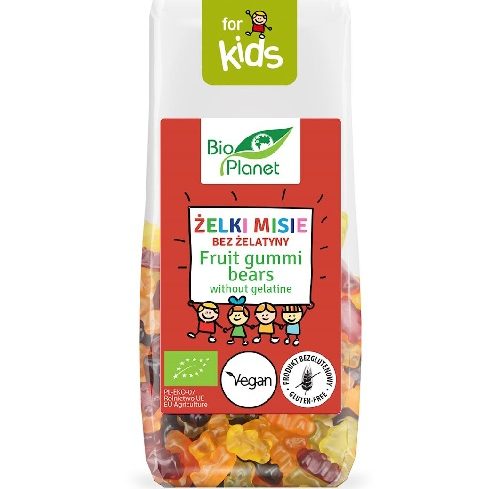 ხილის ჟელისებური დათუნიები ჟელატინის გარეშე 100გ Fruit Gummi Bears Without Gelatine Bio 100g Bio Planet