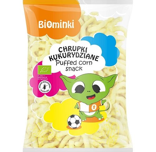 გაფუებული სიმინდის სნეკი ბიო 150გ Organic Gluten-free Puffed Corn Snack 150g Biominki