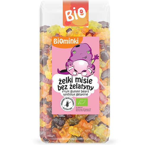 ჟელიბონი ხილის დათუნია ჟელატინის გარეშე 400გ Fruit Gummi Bears Without Gelatine Bio 400g Biominki