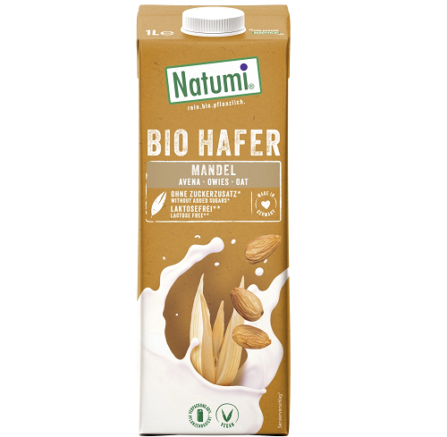 შვრია-ნუშის სასმელი ბიო 1ლ Oat Almond Drink Bio Vegan Milk 1L NATUMI