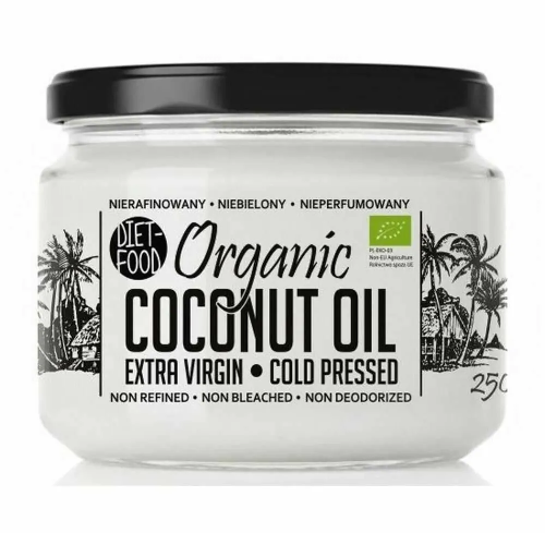 ქოქოსის ზეთი ორგანული 250მლ Organic Coconut Oil Extra Virgin 250ml Diet-food