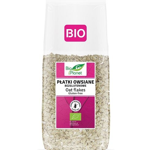 შვრიის ფანტელები გლუტენის გარეშე 600გ Oat Flakes Gluten Free Bio 600g Bio Planet