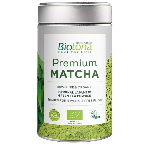 ორგანული იაპონური მწვანე ჩაი მატჩას ფხვნილი პრემიუმ 80გ Organic Japanese Matcha Green Tea Premium 80g Biotona