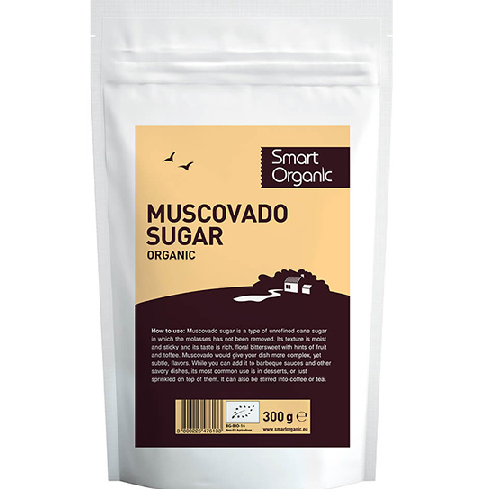 ორგანული მუსკოვადოს შაქარი 300გ Organic Muscovado Sugar 300g Smart Organic