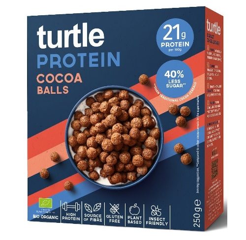 ორგანული პროტეინის კაკაო ბურთულები 250გ Organic Protein Cocoa Balls Gluten-Free 250g Turtle